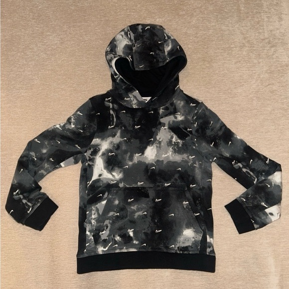 Nike Other - (Sold) Nike NSW Club Fleece Print Pullover Hoodie - Kids Size M